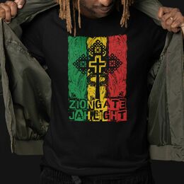 Tshirt Zion Gate Jah Light - czarny
