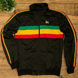 Športová čierna mikina s panelom v farbách Reggae