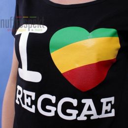 Dámské tričko čiernej I Love Reggae - Irie Lion